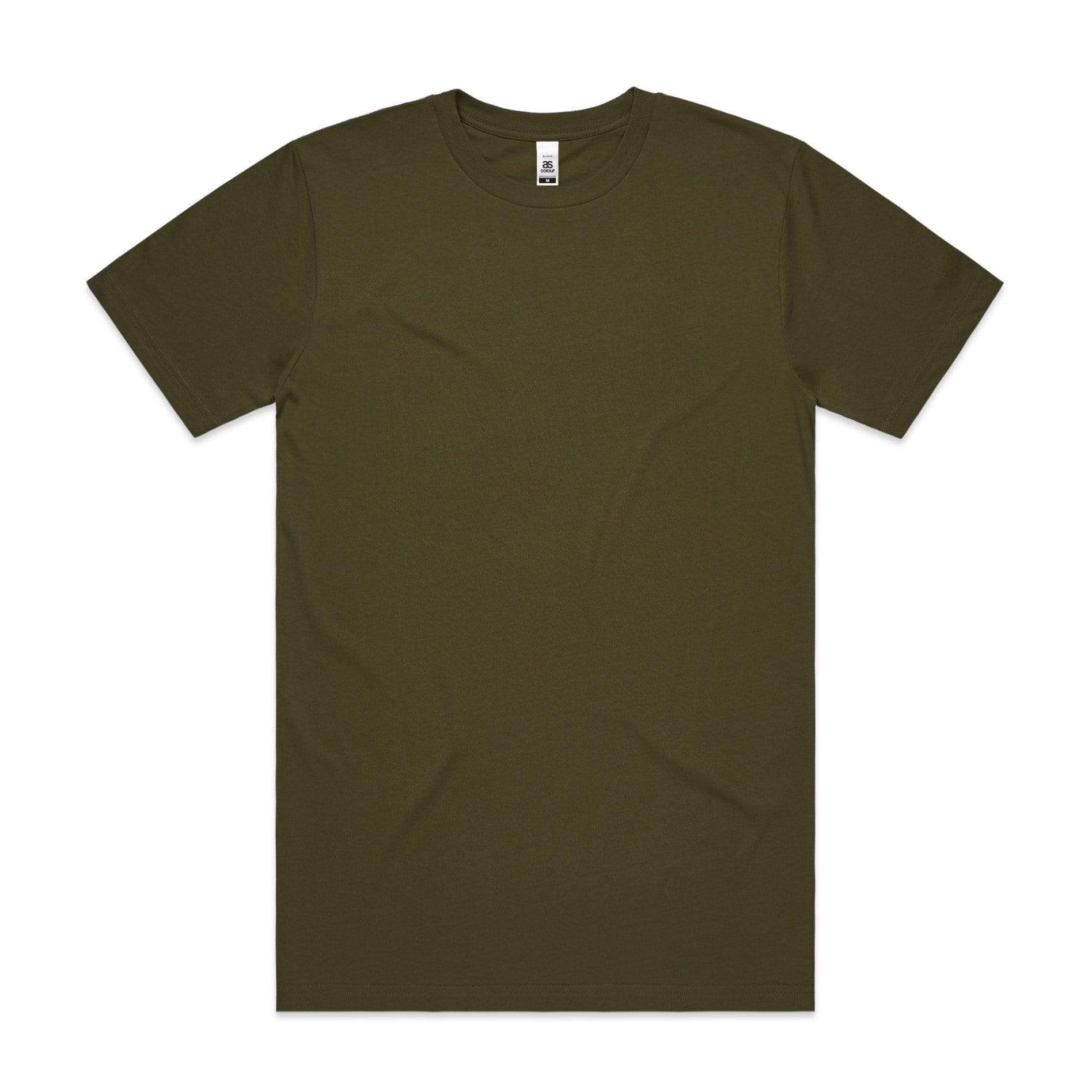 As Colour Men's block T shirt 5050 (No print no sale) Casual Wear As Colour ARMY SML 